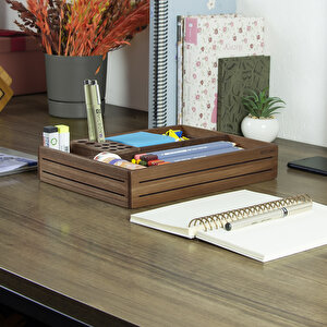 3line Organizer - Ceviz - 198mm X 262mm X 50mm - Woodsaka