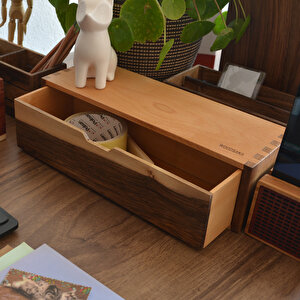 Tekli - Büyük Çekmeceli - 340mm X 120mm X 90mm - Woodsaka