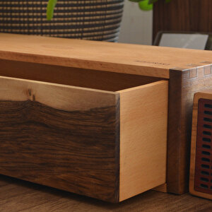 Tekli - Büyük Çekmeceli - 340mm X 120mm X 90mm - Woodsaka