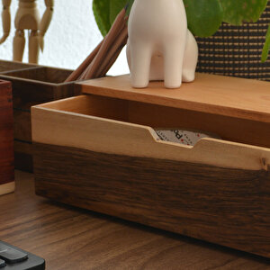 Tekli - Büyük Çekmeceli - 340mm X 120mm X 90mm - Woodsaka