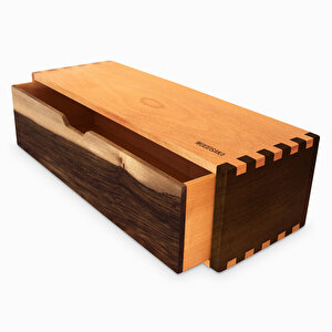 Tekli - Büyük Çekmeceli - 340mm X 120mm X 90mm - Woodsaka