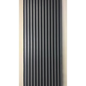 Özel Kompozit Mdf / Neme Dayanıklı Akustik Duvar Paneli / 60x280 / Antrasit / 10 Mm Keçe /10 Mm Çıta