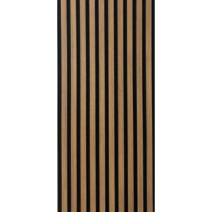 Özel Kompozit Mdf / Neme Dayanıklı Akustik Duvar Paneli / 60x280 / Koyu Teak /10 Mm Keçe /10 Mm Çıta