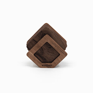 Standlı Bardak Altlığı - 8 Adet Altlık - 85mm X 85mm - Woodsaka