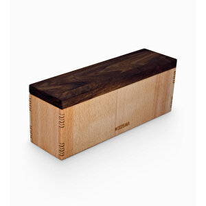 Mutfak İçin Saklama Kutusu 2 - Gürgen Ve Ceviz Ağacından - 198mm X 58mm X 75mm - Woodsaka
