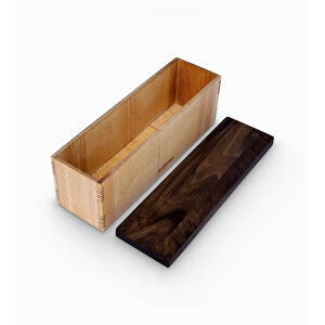 Mutfak İçin Saklama Kutusu 2 - Gürgen Ve Ceviz Ağacından - 198mm X 58mm X 75mm - Woodsaka