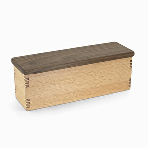Mutfak İçin Saklama Kutusu 2 - Gürgen Ve Ceviz Ağacından - 198mm X 58mm X 75mm - Woodsaka