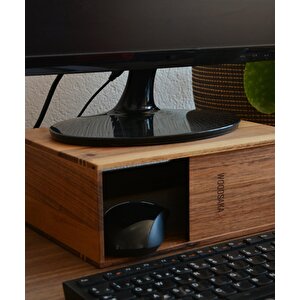 Reka Bilgisayar Yanı Masa Düzenleyici - Monitor Altlığı - Küçük - 260mm X 219mm X 102mm - Woodsaka