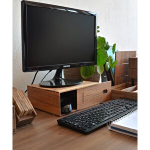 Reka Bilgisayar Yanı Masa Düzenleyici - Monitor Altlığı - Küçük - 260mm X 219mm X 102mm - Woodsaka