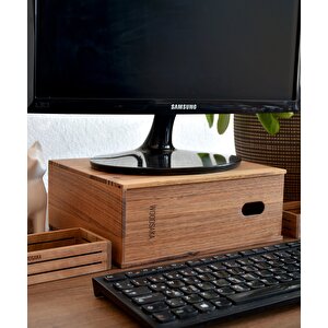 Reka Bilgisayar Yanı Masa Düzenleyici - Monitor Altlığı - Küçük - 260mm X 219mm X 102mm - Woodsaka