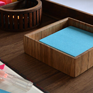 Gobi - Not Kağıdı Kutusu Ve Ataçlık - 104mm X 104mm X 30mm - Woodsaka