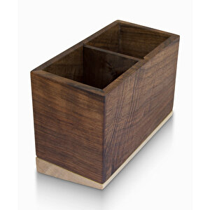Meru - İki Bölümlü Eğimli Kalemlik - 80mm X 160mm X 110mm - Woodsaka