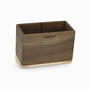 Meru - İki Bölümlü Eğimli Kalemlik - 80mm X 160mm X 110mm - Woodsaka
