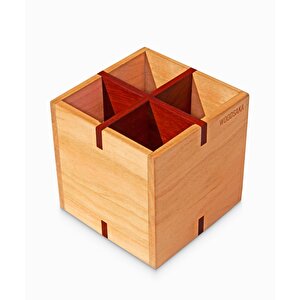 Kiraz & Paduk Kalemlik - Küçük - 88mm X 88mm X 90mm - Woodsaka
