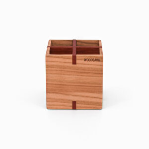 Kiraz & Paduk Kalemlik - Küçük - 88mm X 88mm X 90mm - Woodsaka