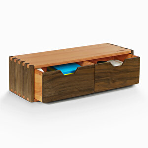 İki Çekmeceli Mini Dolap - 340mm X 120mm X 100mm - Woodsaka