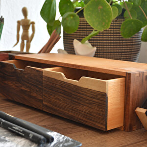 İki Çekmeceli Mini Dolap - 340mm X 120mm X 100mm - Woodsaka