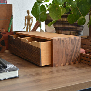 İki Çekmeceli Mini Dolap - 340mm X 120mm X 100mm - Woodsaka
