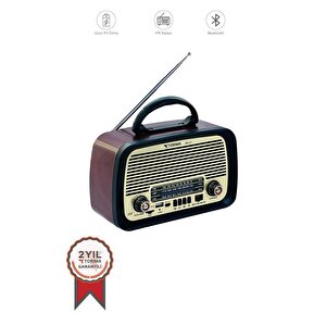 Torima Ns-01 Kahverengi Nostajik Radyo Bluetooth Hoparlör
