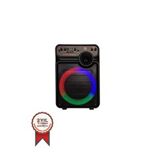 Kts-1590 Kablosuz Mikrofonlu Kumandalı Rgb Ledli Taşınabilir Tekerlekli Bluetooth Hoparlör