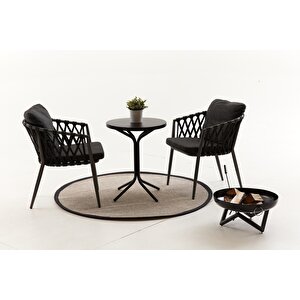 Rapunzel  Bahçe Balkon Bistro Set Antrasit