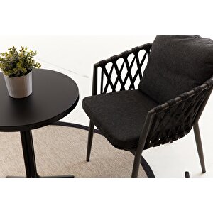 Rapunzel  Bahçe Balkon Bistro Set Antrasit