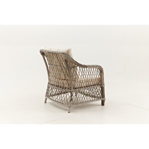 Calista Rattan Bahçe Balkon Oturma Grubu - Krem