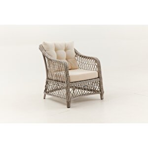 Calista Rattan Bahçe Balkon Oturma Grubu - Krem