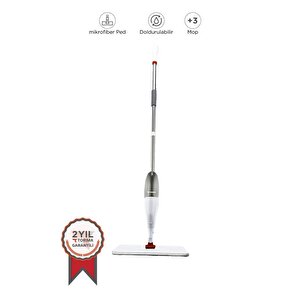 Torima Tmp-01 Profesyonel 360 Derece Dönen Su Hazneli Püskürtmeli Sprey Extra 3 Mop Paspas