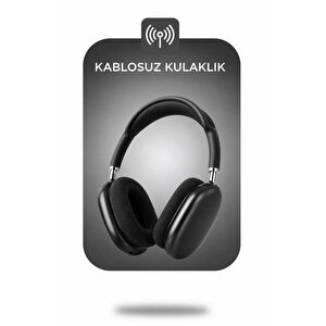 Torima Bluetooth Kulaklık Sd Kart Aux Destekli Kulak Üstü Kablosuz Kulaklık P9s Siyah