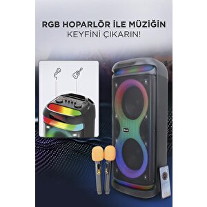 Torima Bts-1993 Siyah Rgb Ledli Mikrofonlu Kumandalı Bluetooth Hoparlör Parti Speaker