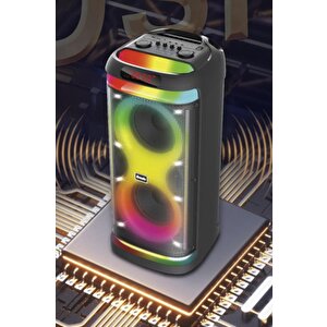 Torima Bts-1993 Siyah Rgb Ledli Mikrofonlu Kumandalı Bluetooth Hoparlör Parti Speaker