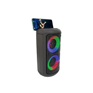 Torima Kts-1296 Siyah Telefon Tutacaklı Rgb Ledli Taşınabilir Bluetooth Hoparlör Parti Speaker