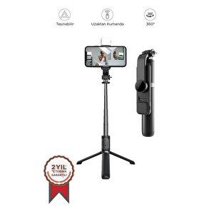 Torima Q02s Çok Amaçlı Tripod Kumandalı Işıklı Selfie Çubuğu Siyah