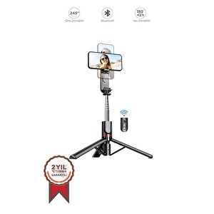 L15 Siyah Led Işıklı Selfie Çubuğu Kablosuz Tripot Selfie Monopod Selfie Stick