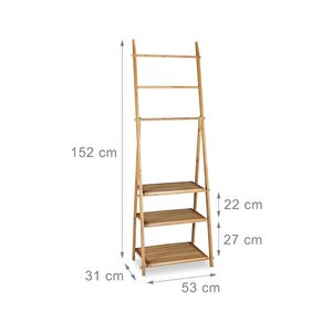 Digithome Bambu 3 Raflı Havlu Askısı Banyo Düzenleyici Havluluk Organizer Db-0006