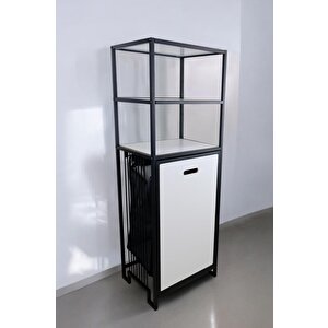 Digithome Metal Kirli Sepetli 3 Raflı Çok Amaçlı Banyo Düzenleyici Raf Organizer Siyah/beyaz – Mrs-012 c1-1-369