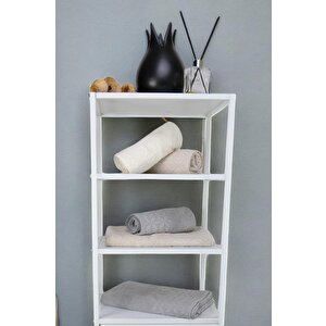 Digithome Metal Kirli Sepetli 4 Raflı Çok Amaçlı Banyo Düzenleyici Raf Organizer Beyaz/beyaz – Mrs-015 C1-1-369