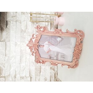 Ferforje Model Fotoğraf Çerçevesi, Polyester, Pembe, 15x12