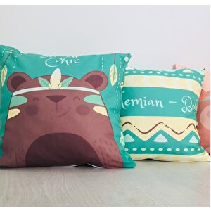 Boho Desenli Çift Taraflı Dijital Baskı 2 li Kırlent Kılıfı