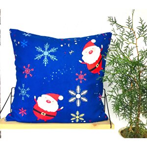 Noel Gecesi Desenli Çift Taraflı Dijital Baskı Kırlent Kılıfı