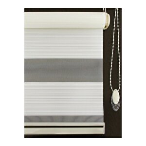 Geniş Pilise Krem Zebra Perde 130x260 120x260 cm