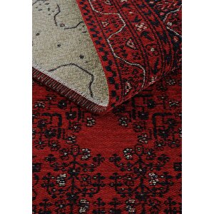 Cool Halı Atlas 02 Kırmızı Mutfak Halısı Yıkanabilir Halı Kaymaz Taban Afgan Halısı Salon Halısı