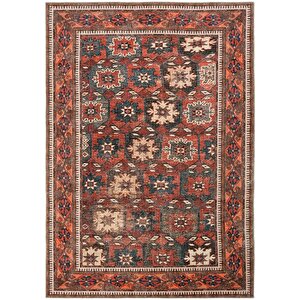 Private Bordo Halı Etnik Desen Dokuma Şönil Halı Yıkanabilir Eskitme Vintage Salon Halısı 190x290 cm
