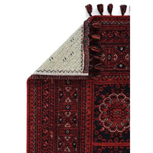 Cool Halı Atlas 03 Kırmızı Mutfak Halısı Yıkanabilir Halı Kaymaz Taban Afgan Halısı Salon Halısı