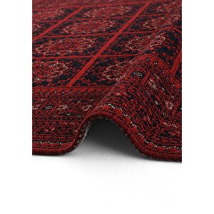 Cool Halı Atlas 03 Kırmızı Mutfak Halısı Yıkanabilir Halı Kaymaz Taban Afgan Halısı Salon Halısı
