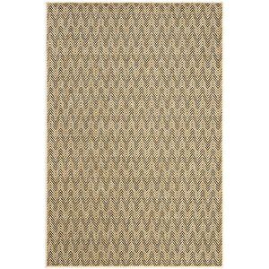 Madrid Natural Siyah Mutfak Halısı Jüt Hasır Dokulu Balkon Ofis Halısı Outdoor Halı 120x200 cm