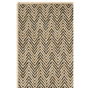 Cool Halı Madrid Natural Siyah Mutfak Halısı Jüt Hasır Dokulu Balkon Ofis Halısı Outdoor Halı