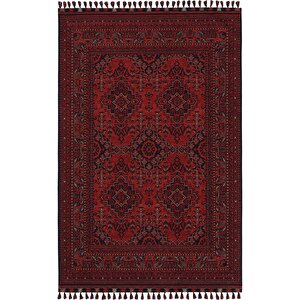 Atlas 05 Kırmızı Mutfak Halısı Yıkanabilir Halı Kaymaz Taban Afgan Halısı Salon Halısı 120x180 cm