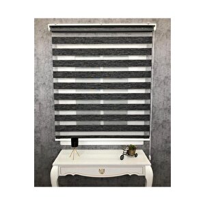 Bambu Raks Koyu Gri Zebra Perde 220x260 cm